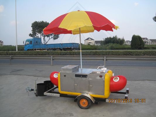 屋外用ストリートフード販売カート ヌードルやホットドッグの食用用食品サービストレーラーカート