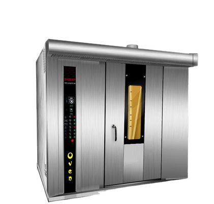 1800X2000X2200mm 1レック積載量を持つ完全な自動商用パンローータリーオーブン