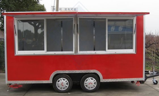 フライヤーとグリッドルで 完全に装備された 屋外ストリート・セールス・ファストフードトレーラー