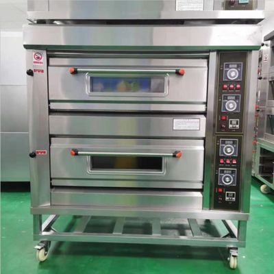 ユニークな2デッキ4トレイ ピザオーブン 広く使用されるホテル機器でパン屋に最適