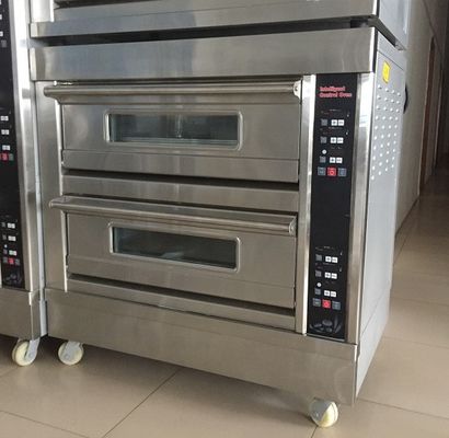 0.1kw 電動デッキオーブン パンのための 3 デッキ 12 トレイ ガスのパン屋 タイム制御のオーブン