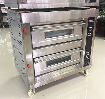 0.1kw 電動デッキオーブン パンのための 3 デッキ 12 トレイ ガスのパン屋 タイム制御のオーブン