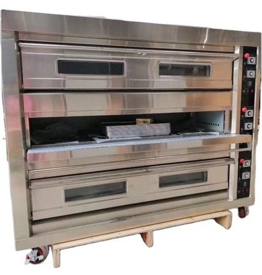 上海でケーキとクッキーを焼く商用ステンレス鋼ガスピザオーブン