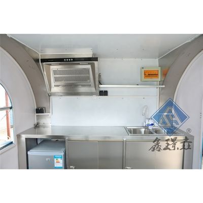 多機能食品カート フルキッチンとエアストリームキッチン付きのファーストフードトラック