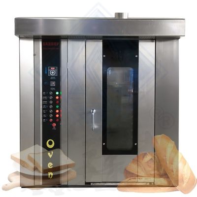 トロッリー回転式焼物ガス 32 トレイ回転式焼物機用オーブン 100kg/h
