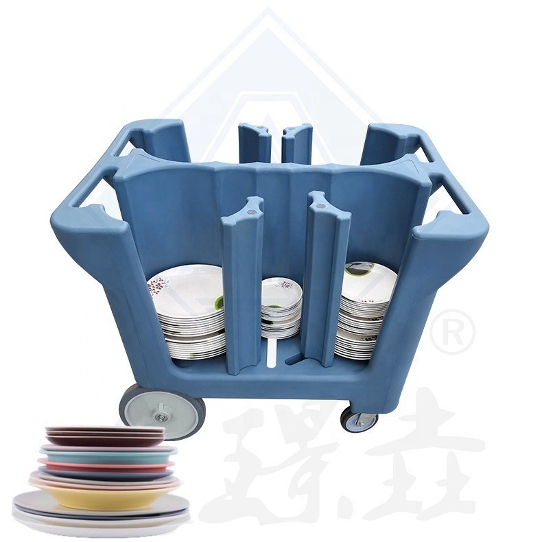 レストランの効率化と組織化のためのカスタマイズされたカラー皿収集トロッキー