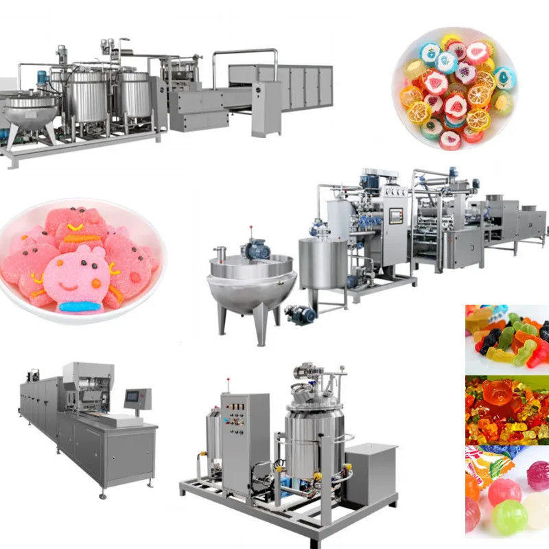 150個のキャンディー製造機械を搭載した先進的な硬柔果汁菓子チョコレート生産ライン